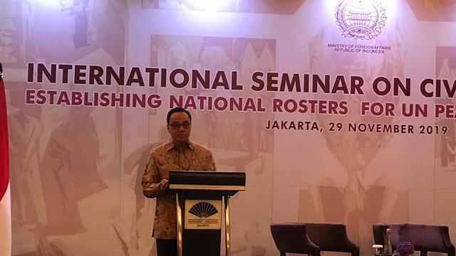 Pelaksana Tugas Juru Bicara Kementerian Luar Negeri RI, Teuku Faizasyah (Benedikta Miranti / Liputan6.com)