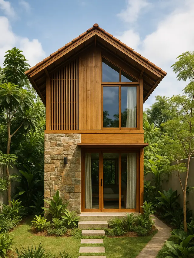 Gambar Rumah Kecil 4x6 2 Lantai Konsep Alam