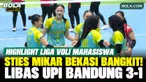 STIES MIKAR Bekasi sukses bangkit dan menaklukkan UPI Bandung dengan skor 3-1 dalam pertandingan Liga Voli Mahasiswa Seri Jakarta 2026 di GOR Pertamina Simprug, Jakarta Selatan, Selasa (27/10/2026). Sempat kehilangan set pertama dengan skor 22-25, S...