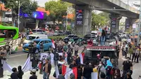 Demo di depan Gedung Kejaksaan Agung (Kejagung), Jakarta Selatan, Jumat (24/7/2026). (Liputan6.com/Ady Anugrahadi)