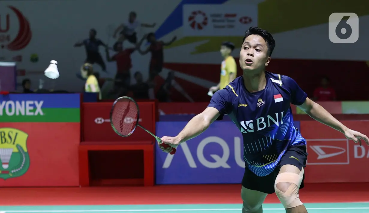 Anthony Ginting mendominasi laga sejak menit-menit awal bertanding. (Bola.com/M Iqbal Ichsan)