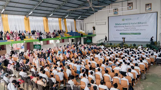 Santri dan alumni hadir acara halal bihalal Pondok Pesantren Darunnajah. (Istimewa)
