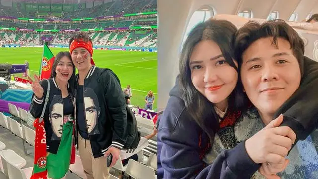 Dukung CR7, Ini 6 Momen Via Vallen dan Suami Nonton Piala Dunia di Qatar