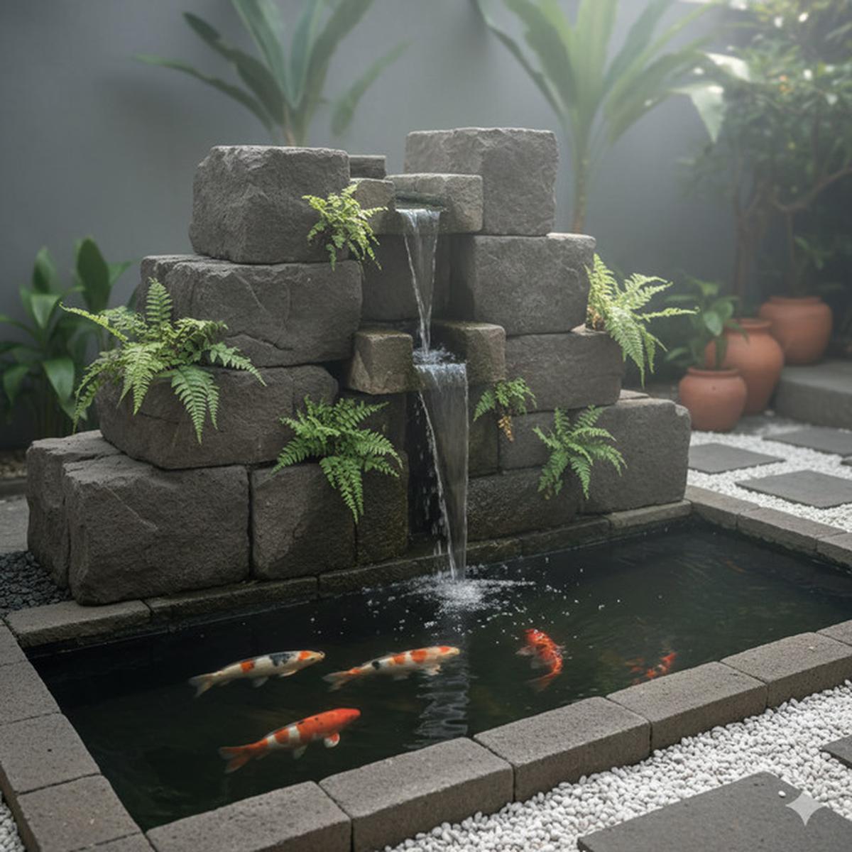 7 Model Kolam Ikan Minimalis Batu Alam Bikin Rumah Adem dan Estetik, Cocok untuk Hunian Tropis