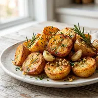 Resep Kentang panggang bumbu bawang putih (AI generated)