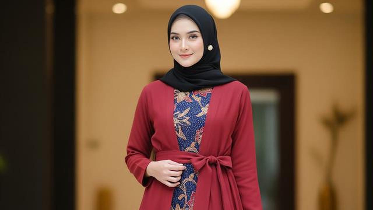 7 Model Gamis Batik dengan Outer Tunik, Gaya Syar'i yang Tetap Modis