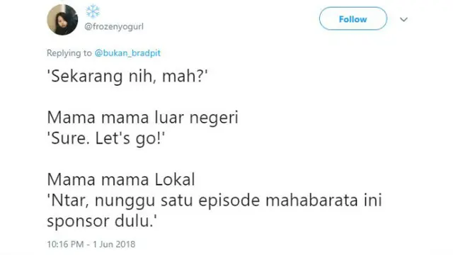 Perbandingan antara ibu luar negeri dan ibu lokal dalam menjawab pertanyaan.