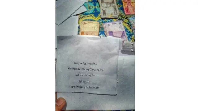 6 Pesan di Amplop Kosong Buat Sumbangan Nikah Ini Bikin Elus Dada