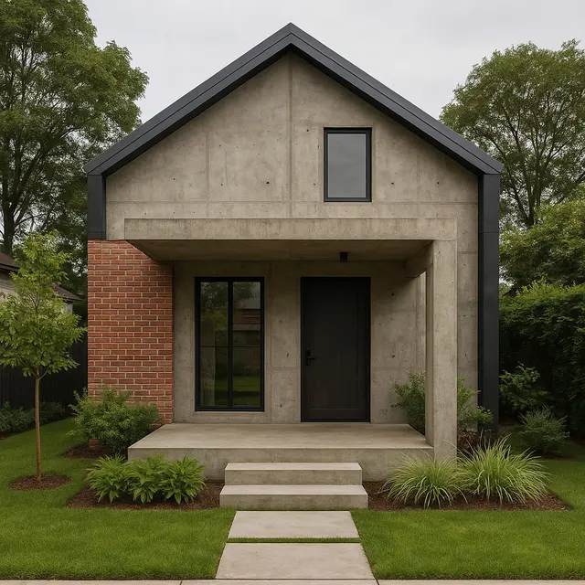 Gambar Rumah 6x9 Meter dengan Teras Mini dan Taman Depan