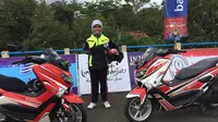 Noersinta seorang lady biker yang ditunjuk menjadi marshal di Tour De Linggarjati