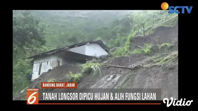 Tebing setinggi 100 meter timpa rumah warga dan tempat ibadah di Cililin, Bandung Barat.