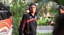Pemain muda Timnas Indonesia, Marselino Ferdinan, saat tiba di Hotel Fairmont, Jakarta pada Jumat (21/3/2025).