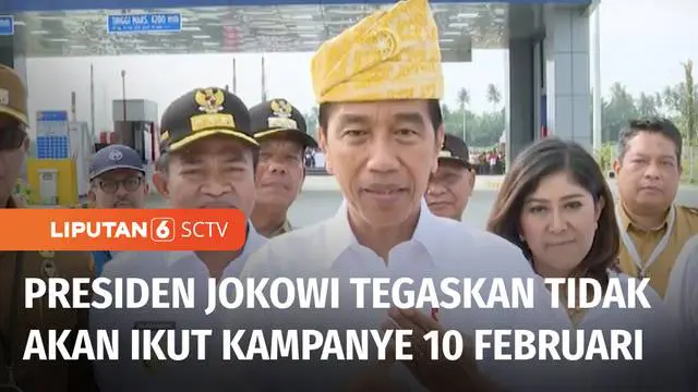 Presiden Joko Widodo menegaskan bahwa dirinya berniat tidak akan kampanye di hari-hari terakhir masa kampanye untuk mendukung salah satu pasangan calon presiden dan wakil presiden.