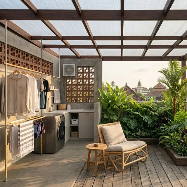Area Jemur Indoor Menyatu dengan Rooftop Mini