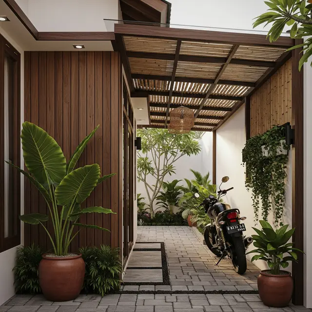 Desain Teras Rumah Sempit Tapi Tetap Muat Motor