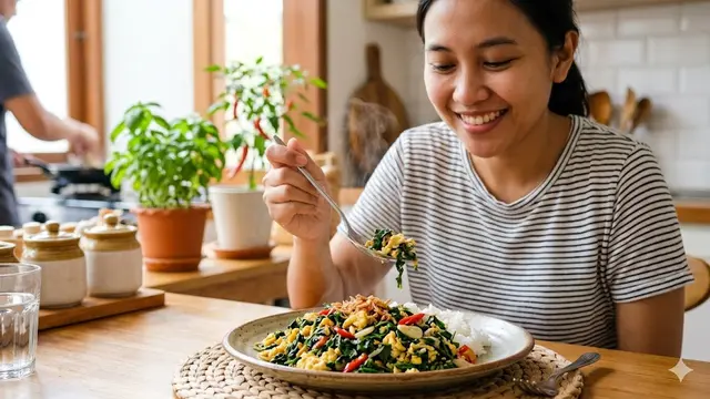 Tumis Daun Kelor Telur Orak-Arik