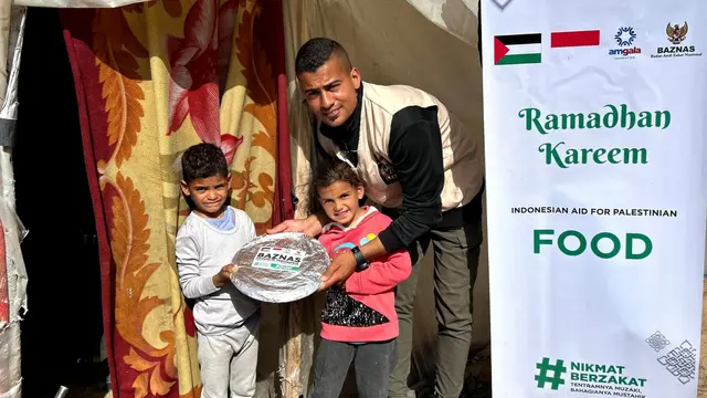 Baznas dan INH Salurkan Hidangan Berkah Ramadan untuk Pengungsi Palestina di Gaza