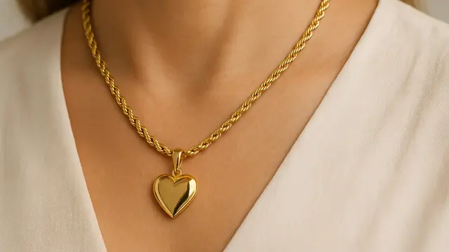 Model Kalung Rantai Tebal dengan Liontin untuk Ibu-Ibu