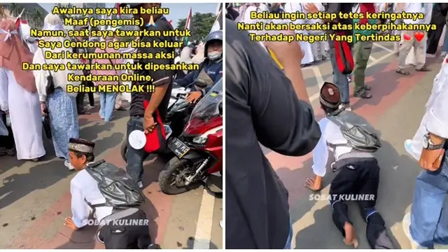 Viral Pria Disabilitas Ikut Aksi Bela Palestina, Semangat Meski Sambil Merangkak