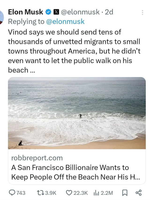 Postingan X Elon Musk