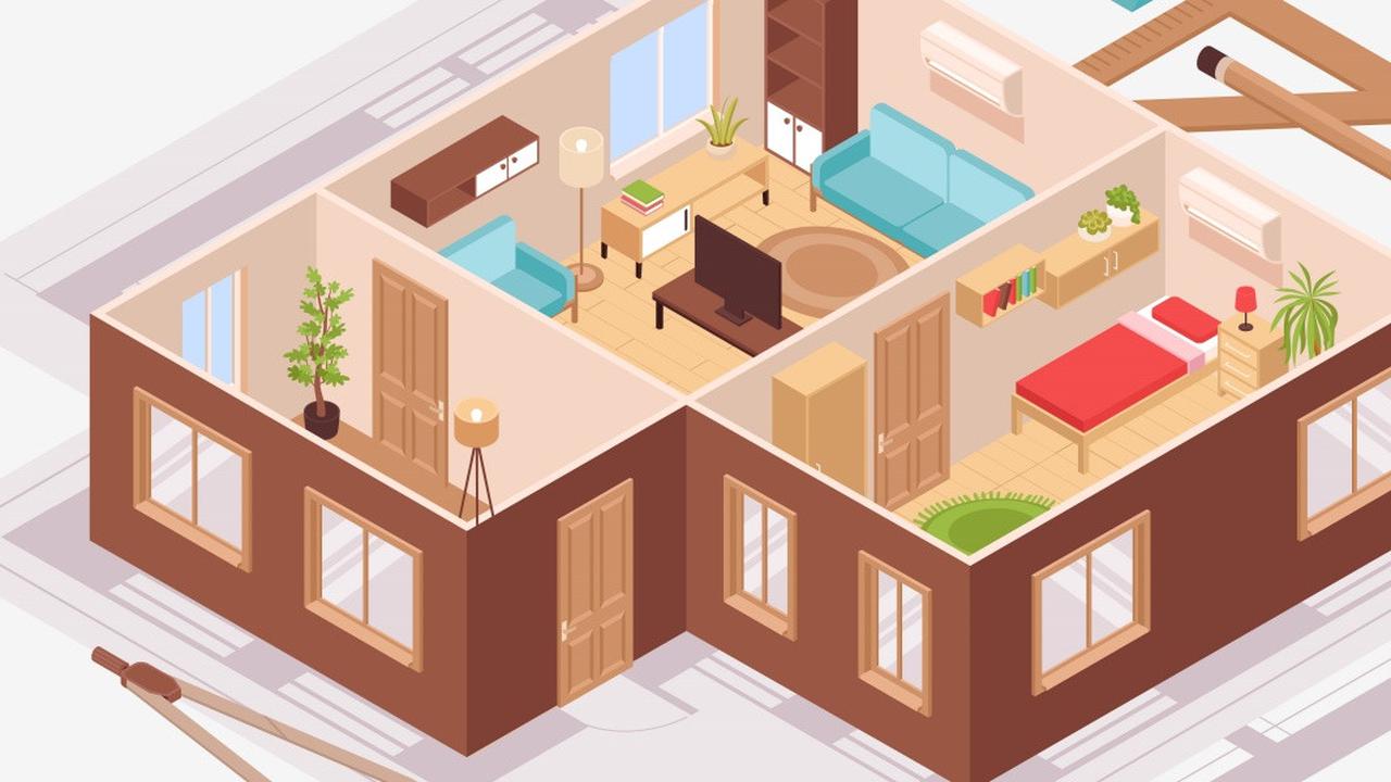 Ilustrasi Desain Rumah dengan 1 Kamar Tidur
