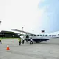 Pesawat Susi Air Rute Banyuwangi- Sumenet Mendarat  di Bandara Internasional Banyuwangi. (Hermawan Arifianto/Liputan6.com)