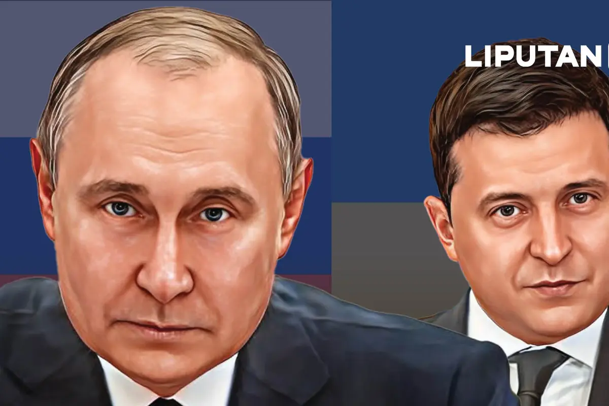 Banner Infografis Rusia dan Ukraina Sepakat Gencatan Senjata.