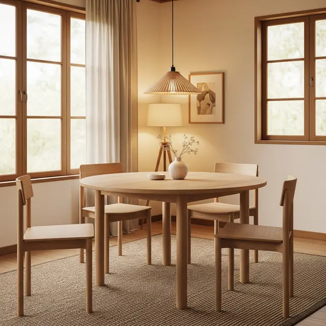 Inspirasi Dapur dan Meja Makan dengan Kabinet Kayu Minimalis (Image by Gemini AI)