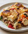 Resep Nasi Panggang Tofu dan Sayur Fermentasi tanpa Minyak./Copyright depositphotos.com/AI Generator