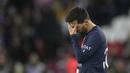 Bagi PSG, ini adalah kekalahan keempat mereka di Ligue 1 musim ini. (AP Photo/Christophe Ena)