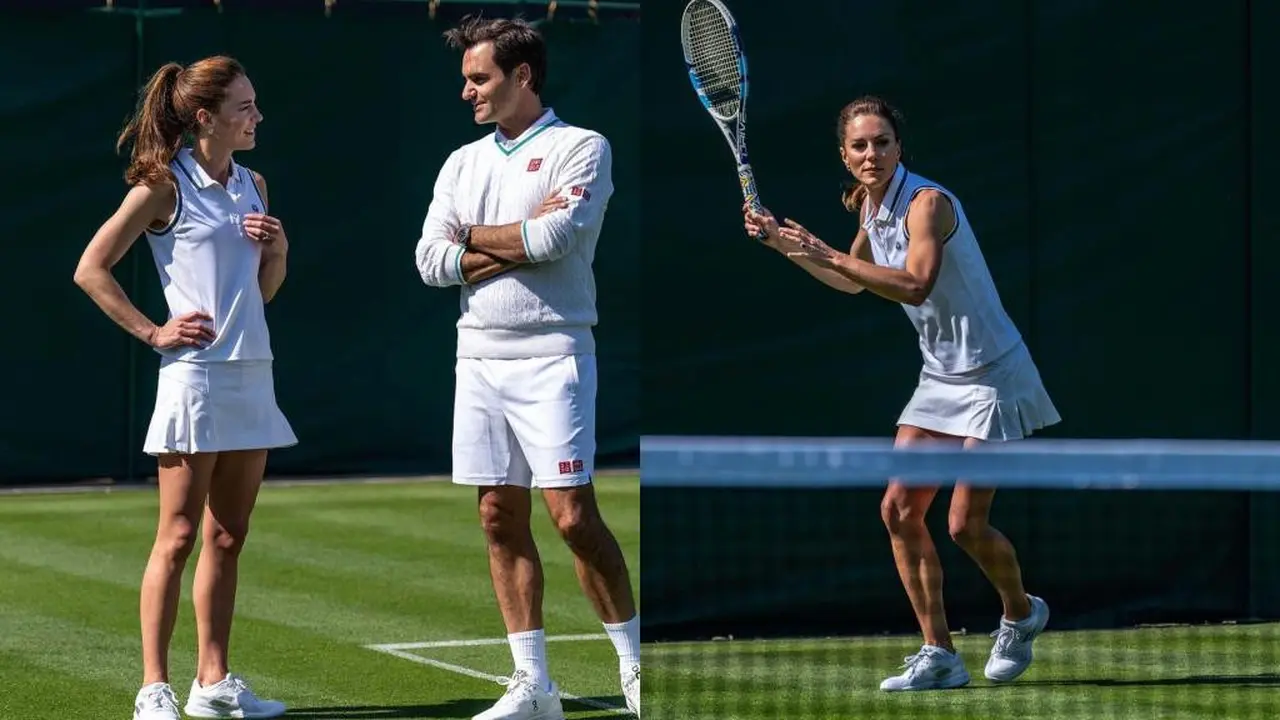 8 Gaya Sporty Kate Middleton saat Adu Skill Tenis Bareng Legenda Roger Federer