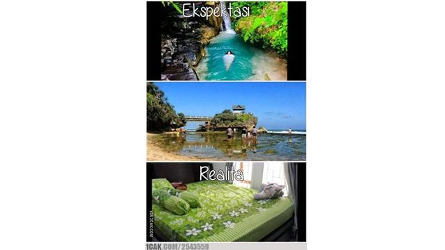 6 Meme Ekspektasi Vs Realita saat Liburan Ini Bikin Ngelus Dada