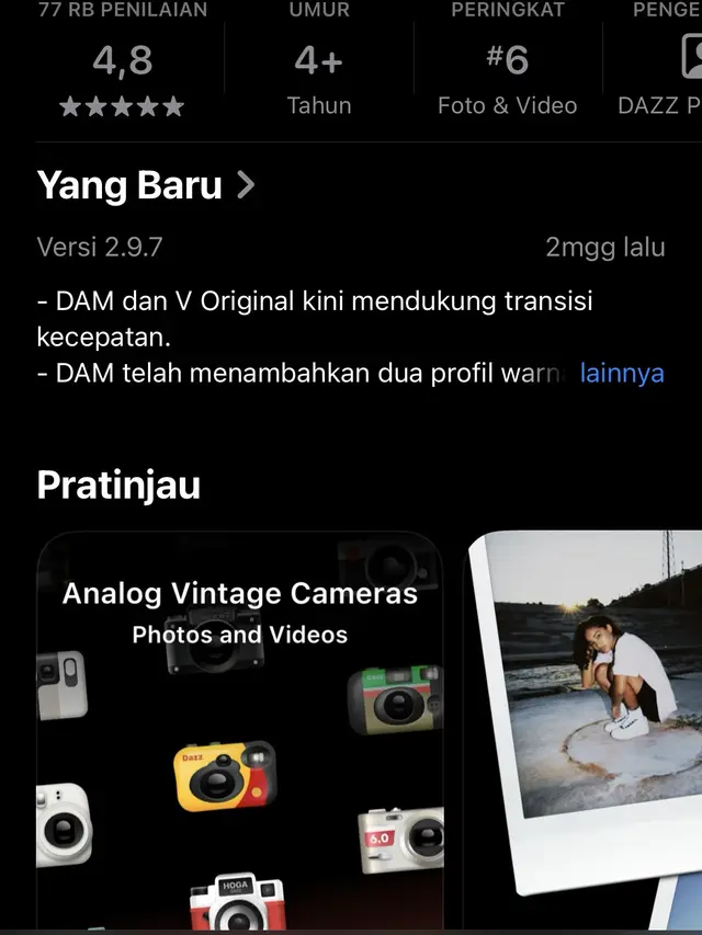 Dazz Cam Aplikasi Edit Foto Vintage Terbaik di HP