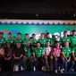 PSMS Medan meluncurkan jersey yang akan dikenakan untuk mengarungi kmpetisi Go-Jek Traveloka Liga 1 2018.di Medan Club, Kota Medan, Sumatera Utara, Rabu (21/3/2018). (Liputan6.com/ Reza Perdana)