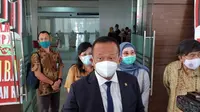 Menteri Kelautan dan Perikanan Edhy Prabowo saat diwawancarai di kampus Unsrat Manado, Selasa (20/10/2020).