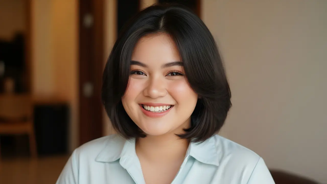 Model Rambut Pendek Anti Tua untuk Wajah Bulat dan Chubby (Image by Gemini AI)