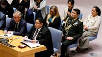 Wakil Perwakilan Tetap RI di Perserikatan Bangsa-Bangsa (PBB) Hari Prabowo mendesak Dewan Keamanan (DK PBB) untuk menjamin keamanan UNIFIL dalam menjalankan tugasnya (Dok. Kemlu RI).