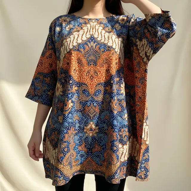 Batik Tunik Panjang untuk Menyamarkan Perut