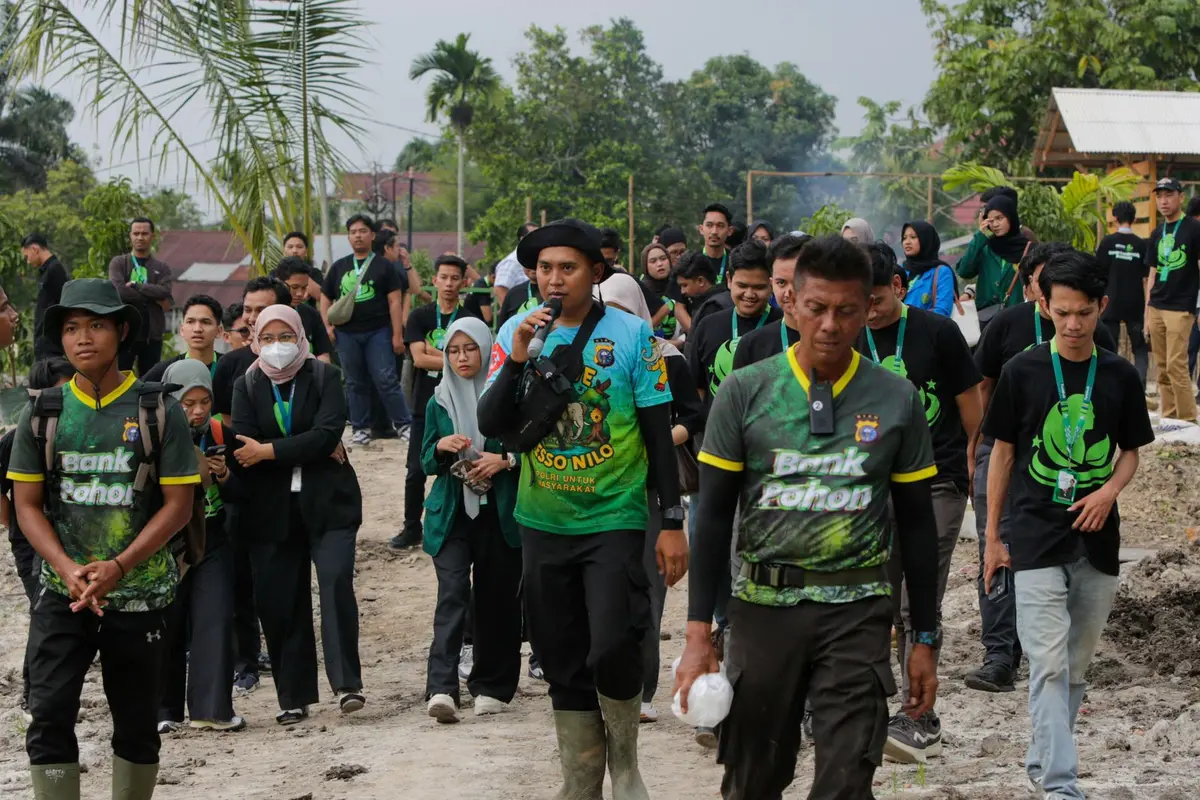 Polda Riau mengajak para mahasiswa mengunjungi Tabung Harmoni Hijau (THH), sebuah pusat edukasi lingkungan binaan Polda Riau (Istimewa)