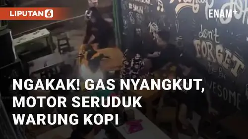 VIDEO: Ngakak! Diduga Gas Nyangkut, Motor Ini Seruduk Warung Kopi di Jakarta Timur