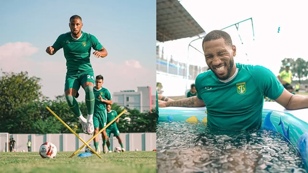 6 Potret Alie Sesay Latihan Bersama Persebaya, Bek Asing Tangguh