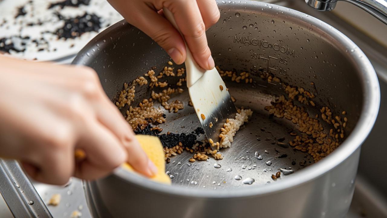 Cara Menghilangkan Nasi Kering di Panci Magic Com (AI Generated)