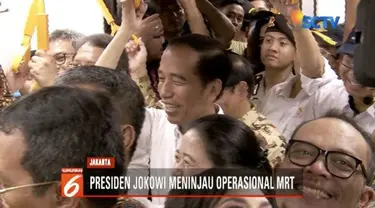 Presiden Jokowi jajal MRT Jakarta untuk mengevaluasi kelayakan operasional sebelum diresmikan untuk komersil.