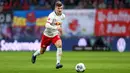 Timo Werner (64 juta euro) - Penampilan apik Werner bersama RB Leipzig di kompetisi Bundesliga membuatnya banyak dilirik klub besar Eropa lainnya. Pemain 24 tahun ini memiliki harga pasar transfer mencapai 64 juta euro. (AFP/Ronny Hartmann)