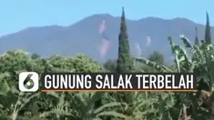 Beredar video Gunung Salak sepert terbelah menjadi 3 titiik. Ternyata ada longsor yang disebabkan karena hujan lebat dan meluapnya sungai.