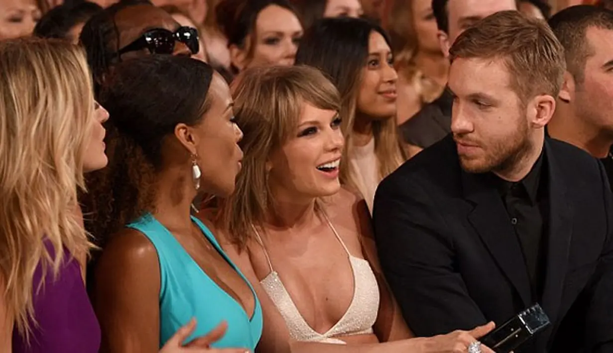 Tatapan Calvin Harris begitu mesra dan penuh cinta pada Taylor Swift (via dailymail.co.uk)