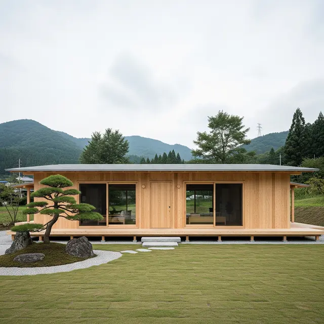Model Rumah Desa Japandi Minimalis (Image by Gemini AI)