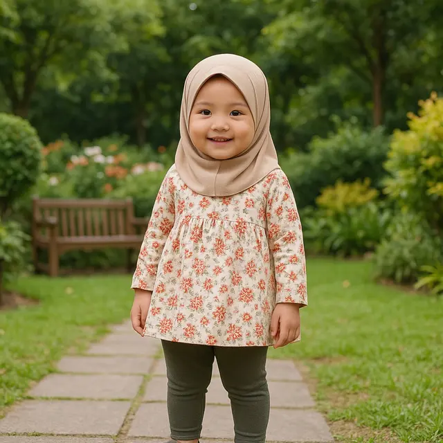 Model Baju Tunik Motif Bunga & Legging Polos: Manis dan Elegan/via ChatGPT