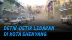 Asap tebal mengepul, sejumlah kaca pecah dan bangunan sekitar alami kerusakan.