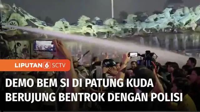 VIDEO: Demo BEM SI Kritik ‘10 Tahun Kepemimpinan Jokowi' Berakhir Ricuh